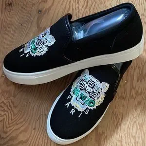 ★KENZO★ TIGER ハイトップキャンバス ジップスニーカー 送関込 KENZO - Cotton Canvas Tiger Slip On Sneakers Kenzo